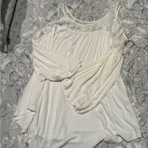 White flowy lace top